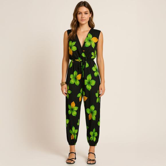 None Pants - New Adorable and Sexy Boutique Island Flower Jumpsuit Sz M